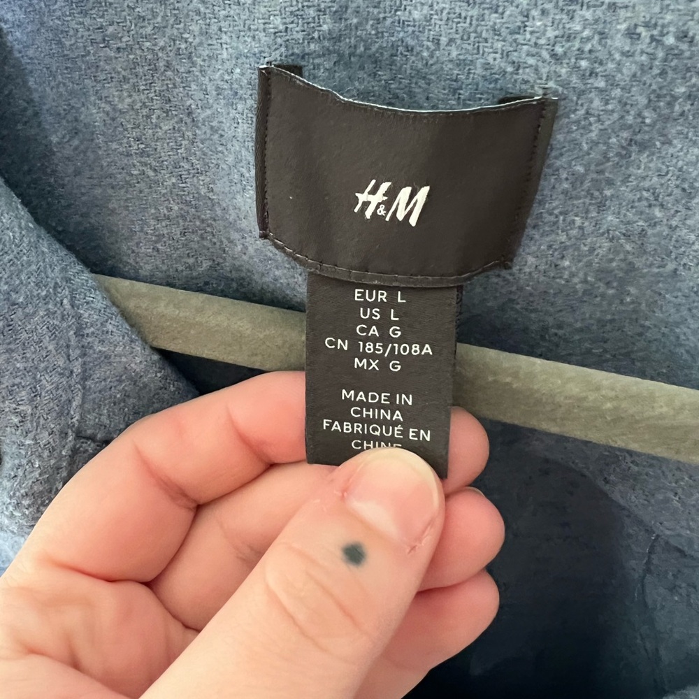 H&M Blue Lightweight Shirt Jacket Size L - Picture 4 of 6